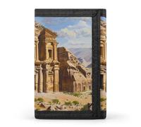 Petra - Cartera de tres pliegues con diseño de paisaje y ranuras para tarjetas de crédito, Estilo:, Talla única