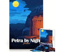 Petra de Noche,Jordania Rompecabezas para Adultos de 1000 Piezas Desarrolla la Memoria,estimula el Ocio y fomenta la atención Plena Bordes limpios Regalo Creativo (50x75cm)