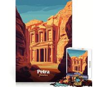Petra, Jordan Rompecabezas de 1000 Piezas para Adolescentes Juguete de Tren lógico Ligero Relajante Corte Suave Arte de Pared Decoración (38x26cm)