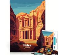 Petra, Jordan Rompecabezas de 1000 Piezas para Adolescentes Juguete de Tren lógico Ligero Relajante Corte Suave Arte de Pared Decoración (38x26cm)