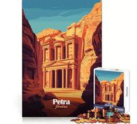 Petra, Jordania Rompecabezas de 1000 Piezas para Adultos Juguete Inteligente, Divertido y silencioso Bordes Suaves Regalo Ideal para Festivales (50x75cm)