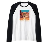 Petra Jordanian Souvenir Mujeres Hombres Siete Maravillas del Mundo Camiseta Manga Raglan