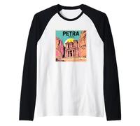Petra Jordanian Souvenir Mujeres Hombres Siete Maravillas del Mundo Camiseta Manga Raglan
