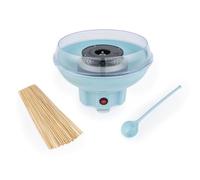 Petra PT2641BLVDEEU7 Máquina De Algodón De Azúcar con Cuchara Medidora y 50 Palitos De Madera, Retro Cotton Candy Machine, Portátil, Irresistible Algodón Como De La Feria, Sin BPA, Azul Pastel