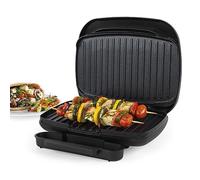 Petra PT4366MBLKVDE - Barbacoa sanitaria antiadherente con bandeja de goteo extraíble, placas de parrilla recubiertas Smartstone, no requiere aceite, cocina versátil de verduras, carne, brochetas