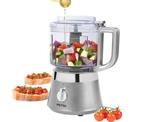 Petra PT5114VDEEU7 Procesador De Alimentos Compacto, Robot De Cocina Duradero, Fácil De Limpiar 500 ml, Picador, 2 Velocidades, Hojillas De Acero Inoxidable, Sin BPA, Desmontar Con Facilidad, 400 W