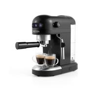 Petra PT5240 Cafetera Espresso - con espumador de leche, depósito de 1,4 l, expreso de estilo barista simple o doble, Máquinabomba de presión italiana de 15 bares, apta para café molido, 1465 W, negra