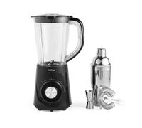 Petra PT5619VDE Batidora para cócteles con jarra, coctelera y accesorios, 2 velocidades, función turbo, cuchillas de acero inoxidable, bloqueo, preparara zumos y batidos con facilidad, 1,5 l, 500 W