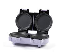 Petra PT5923PPVDE Doppel-Mini-Snack-Maker - Kompakter Leckerli-Maker, amerikanisches/belgisches Waffeleisen, abnehmbare Antihaftplatten, kompakt, leicht zu reinigen, Pfannkuchenmaschine, 1100W, lila