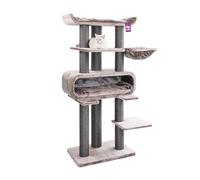 Petrebels Maine Coon Árbol rascador XXL, ruta de 180 cm de alto, diseño de árbol rascador para gatos grandes, con 12 cm de diámetro y 15 cm de diámetro, troncos de sisal natural, color capuchino