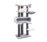 Petrebels Maine Coon Árbol rascador XXL, ruta de 180 cm de alto, diseño de árbol rascador para gatos grandes, con 12 cm de diámetro y 15 cm de diámetro, troncos de sisal natural, color gris