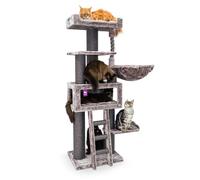 Petrebels Rascador Suelo XXL Parklane 175 Color Cappuccino, Troncos extra gruesos, 58 x 45 x 175 cm