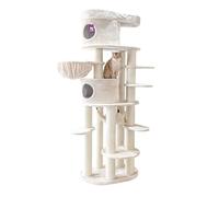 Petrebels Rascador XXL Isabella 210 cm, diseño de árbol rascador para gatos grandes como Maine Coon, color beige y crema