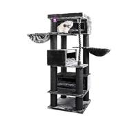 Petrebels Rascador XXL, Turnpike 200 cm, con grosor Ø 15 cm troncos, Maine Coon Rascador para gatos grandes, 76 x 76 x 200 cm, color negro