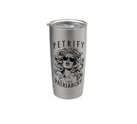 Petrificar El Patriarcado Feminista Halloween Gótico Medusa Bruja Vaso térmico de acero inoxidable de doble pared