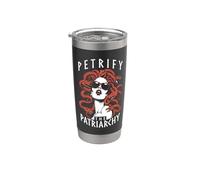 Petrificar El Patriarcado Feminista Halloween Gótico Medusa Bruja Vaso térmico de acero inoxidable de doble pared
