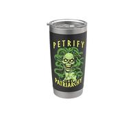 Petrificar El Patriarcado Feminista Halloween Gótico Medusa Zombie Vaso térmico de acero inoxidable de doble pared
