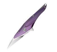Petrified fish PFE10 Hummingbird Cuchillo Plegable 1,06 inch Cuchilla de satén de acero M390 Titanium Mango EDC cuchillo de bolsillo (Purple)