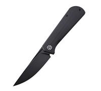 Petrified fish PFP07 Viking Cuchillo Plegable 3,62 inch Cuchilla de satén de acero K110 Micarta Mango EDC cuchillo de bolsillo (Black Black Stonewashed)