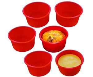 PetriStor 6 Unidades Moldes Silicona Reposteria Pulgadas 10 Cm - Molde para Bizcocho Freidora De Aire - Molde para Horno Redondo - Molde Antiadherente Para Tartas De Chocolate Hornear