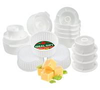 PetriStor Kit de fabricación de queso para principiantes - 6 piezas de molde de queso con un pistón seguidor + 3 moldes de queso suave - Suministros para hacer queso - Moldes para Queso Fresco Casero