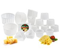 PetriStor Kit de fabricación de queso suave de 16 piezas para principiantes - Moldes de queso pequeños - Moldes de queso crema para hacer queso - Molde para Queso Fresco Casero - Molde Paneer Maker