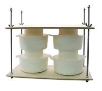 PetriStor queso PetraPress de madera para fabricación de queso (guías de metal de 33 cm + 4 moldes de 1,2 L)