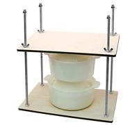 PetriStor Wooden Cheese Press for Cheese Making Supplies 30 cm Metal Guides 33 cm and 2 Cheese Mold with Follower Piston 1,2 l- large Home Supply Ultimate Cheese Press Machine - Prensa Para Queso