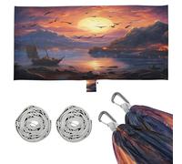 PetróLeo Obra De Arte Luna Hamaca Ligera y Portátil para Camping al Aire Libre, Ideal para Árboles, Senderismo, Playa y Viajes