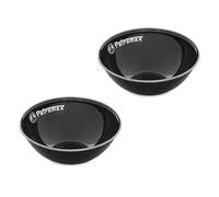 Petromax Cuencos esmaltados negros 2 unidades (1 litro),borde de acero inoxidable de alta calidad,higi?nicos,ligeros,a prueba de golpes,robusto,duradero
