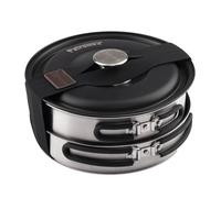 Petromax Dimego - Batería de cocina con revestimiento cerámico | Juego de 3 sartenes y sartenes apilables, aptas para inducción y todo tipo de fuegos, diseño que ahorra espacio