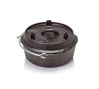 Petromax Ft3 - Olla Holandesa de Hierro Fundido para cocinar y Hornear, con Tapa, asa y Fondo Plano, para 1 a 3 Personas, 1,6 l