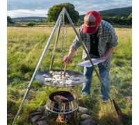 Petromax Hanging grill tray for tripod, bandeja de parrilla colgante Onesize Grey