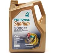 PETRONAS Aceite de motor 5W-20 SYNTIUM Aceite sintetico aceite ACEA A1/B1 API SN 5000 FR 5L Compatible con FORD Fiesta Mk6 Hatchback CB1, CCN, JA8, JR8 MONDEO IV Turnier BA7 FOCUS III Turnier