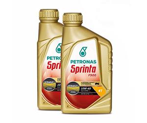 Petronas - Aceite de motor Sprinta 4T 100% sintético 4 tiempos F900 10W-40, 2 botes de 1 litro