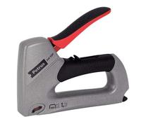 Petrus 340 Top grapadora metálica para grapas 530/6 a 14 mm y pins tipo 8 de 15 mm, gris/negro