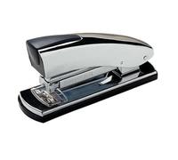 Petrus 44723 - Grapadora Metálica de Oficina Retro Mod. 2001C, Capacidad 30 Hojas, Tecnología de Impacto Directo Patentada, Apertura 180° para Grapado Cerrado, Abierto y Clavado, Acabado Cromado