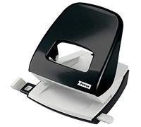 Petrus 623356 Taladro de Oficina con Barra Guía y Marcas de Formato, Perfora 30 Hojas, Metal, Gama WOW,Negro
