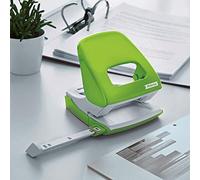 Petrus 623590 Taladro de Oficina con Barra Guía y Marcas de Formato, Perfora 30 Hojas, Metal, Gama WOW,Verde