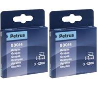 PETRUS 77512 - Caja 1200 ud. grapas cobreadas modelo 530/4 mm (Paquete de 2)