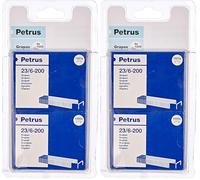 Petrus Grapas, 20 hojas, Largo 6 mm, 4 cajas x 1000 grapas, Modelo 23/6-200, 55782 (Paquete de 2)