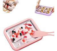 Petrus Ice Cream Tray, Petrus Ice Cream Maker, Ice Cream Cold Plate, DIY Mini Ice Cream Plate Maker Sweet Roller Pan, Petrus Ice Cream Roller Plate for Kids (Pink)