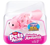 Pets Alive Swimming Axolotl - Rosa - Sumérgete en un mundo encantador de diversión submarina con mascotas vivas nadando ajolotes. - Incluye: 1 x Axolotl, 1 x guía de coleccionista
