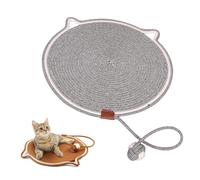 Pets Cat Scratcher Mat, Dual Scratching Pad for Cats, Cotton Rope Cat Scratching Mat, Large Size Cats Bed Cat Scratching Pad with Cat Toy (Gray,50CM)