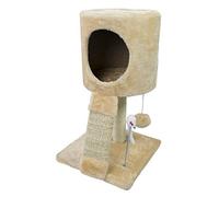 Pets Collection - Árbol rascador para Gatos con caseta de Juego, Altura 51 cm, Color Beige