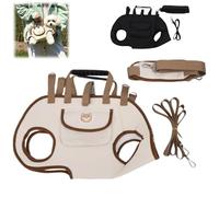 Pets Dog Harness,Snuggle Sling Dog Carrier,Adjustable Small Portable Hands-Free Pet Backpack for Dogs of Different Weight (Brown, L)