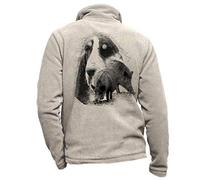 Pets-easy - Chaqueta de forro polar (personalizable, con correa, perro, gran gascón de San Valentín, talla S), color beige