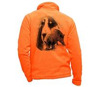 Pets-easy Chaqueta Polar con Jabalí, Perro Grand Gascon Saintongeois - Ropa de Caza personalizada con Un juego, naranja fluorescente, XL