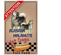 Pets-Easy.com Atención al perro personalizado Malamute de alaska - pre perforado y tornillos entregados. De 30 cm a 15 cm…