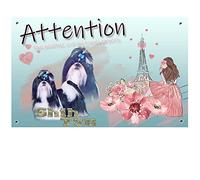 Pets-Easy.com Cartel de perro guardia personalizado Shih tzu - pre perforado y tornillos datos. De 30 cm a 15 cm…